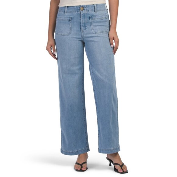 D. JEANS light wash Recycled High Rise Wide Leg Jeans - Picture 1 of 2